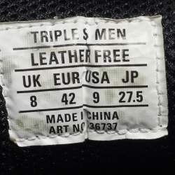 Pre Owned Balenciaga Triple S Clear Size 42 Blue Mesh and Nubuck Leather Lace Up Sneakers