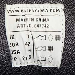 Pre Owned Balenciaga Track Clear Sole Size 42 Navy Blue Faux Leather and Mesh Low Top Sneakers