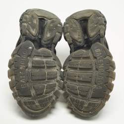 Pre Owned Balenciaga Track Size 46 Black Faux Leather and Mesh Lace Up Sneakers