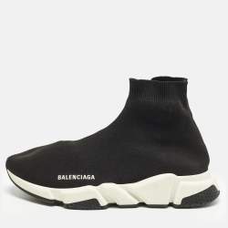 Pre Owned حذاء رياضي بالنسياغا سبيد ترينر نسيج محبوك أسود مقاس 43