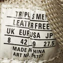 Pre Owned Balenciaga Triple S Size 42 Beige Faux Leather Mesh Low Top Sneakers