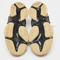 مملوكة مسبقًا Balenciaga Triple S Size 43 Black Faux Leather and Mesh Lace Up Sneakers