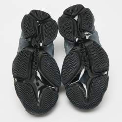 Pre Owned حذاء رياضي بالنسياغا بسولي شفاف جلد صناعي وشبكة كريمي مقاس 44