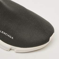 Pre Owned حذاء رياضي بالنسياغا سليب أون عالي قماش محبوك رمادي/أسود مقاس 38