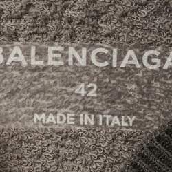 Pre Owned حذاء رياضي بالنسياغا سليب أون عالي قماش محبوك رمادي/أسود مقاس 38