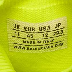 Pre Owned Balenciaga Speed Trainer Size 45 Green Knit Fabric High Top Sneakers