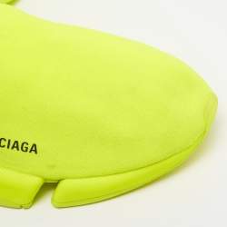 Pre Owned Balenciaga Speed Trainer Size 45 Green Knit Fabric High Top Sneakers