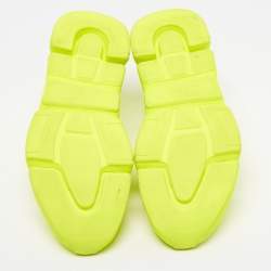 Pre Owned Balenciaga Speed Trainer Size 45 Green Knit Fabric High Top Sneakers