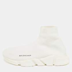 Pre Owned حذاء رياضي بالنسياجا سبيد 2.0 قماش تريكو أبيض مقاس 42