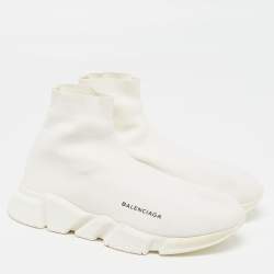 مملوكة مسبقًا حذاء رياضي بالنسياجا سبيد 2.0 قماش تريكو أبيض مقاس 42