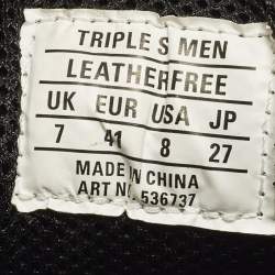 Pre Owned Balenciaga Triple S Size 41 Burgundy Mesh and Nubuck Leather Lace Up Sneakers