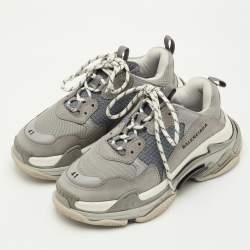 Pre Owned Balenciaga Triple S Size 41 Multicolor Faux Leather and Mesh Lace Up Sneakers