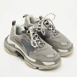 Pre Owned Balenciaga Triple S Size 41 Multicolor Faux Leather and Mesh Lace Up Sneakers