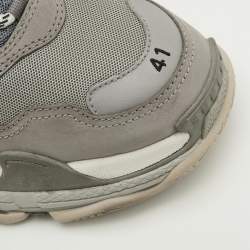 Pre Owned Balenciaga Triple S Size 41 Multicolor Faux Leather and Mesh Lace Up Sneakers