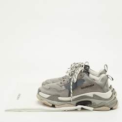 Pre Owned Balenciaga Triple S Size 41 Multicolor Faux Leather and Mesh Lace Up Sneakers