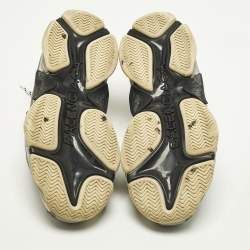 Pre Owned Balenciaga Triple S Size 43 Grey/Blue Faux Leather and Mesh Lace Up Sneakers