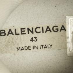 Pre Owned Balenciaga Triple S Size 43 Grey/Blue Faux Leather and Mesh Lace Up Sneakers