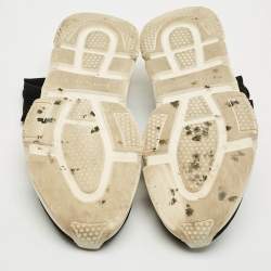 Pre Owned حذاء رياضي بالنسياجا سنيكرز قماش تريكو أسود برباط عالي مقاس 38