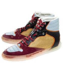 Balenciaga Multicolor Patent Leather High Top Sneakers Size 44