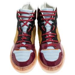 Balenciaga Multicolor Patent Leather High Top Sneakers Size 44