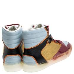 Balenciaga Multicolor Patent Leather High Top Sneakers Size 44