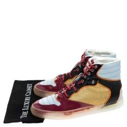 Balenciaga Multicolor Patent Leather High Top Sneakers Size 44