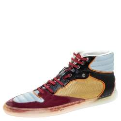 Balenciaga Multicolor Patent Leather High Top Sneakers Size 44