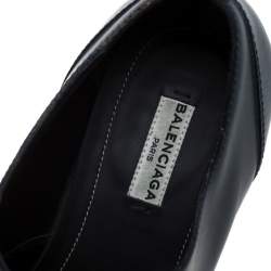 Balenciaga Dark Blue Leather Pierced Oxfords Size 40