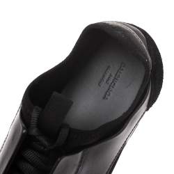 Pre Owned Balenciaga Black Leather, Suede And Mesh  Race Runner Sneakers Size 44