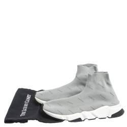 Pre Owned حذاء رياضي بالنسياغا سبيد ترينر تريكو طباعة شعار رمادي مقاس 41