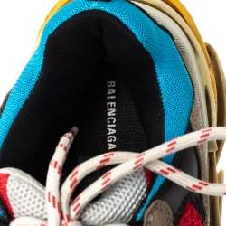 Balenciaga Multicolor Mesh And Leather Triple S Low Top Sneakers Size 41