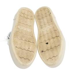 مملوكة مسبقًا Balenciaga Light Blue/White Mesh and Leather Elastic High Sneakers Size 41