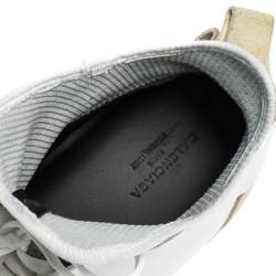 مملوكة مسبقًا Balenciaga Light Blue/White Mesh and Leather Elastic High Sneakers Size 41