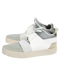 مملوكة مسبقًا Balenciaga Light Blue/White Mesh and Leather Elastic High Sneakers Size 41