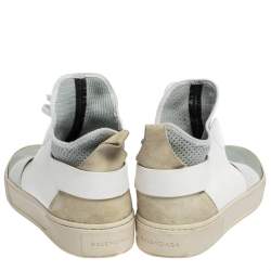 مملوكة مسبقًا Balenciaga Light Blue/White Mesh and Leather Elastic High Sneakers Size 41