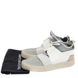 مملوكة مسبقًا Balenciaga Light Blue/White Mesh and Leather Elastic High Sneakers Size 41