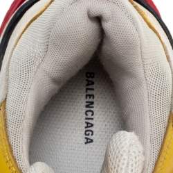 Pre Owned حذاء رياضي بالنسياغا تريبل إس جلد ونوبوك وشبك متعدد الألوان مقاس 40