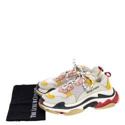 Pre Owned حذاء رياضي بالنسياغا تريبل إس جلد ونوبوك وشبك متعدد الألوان مقاس 40