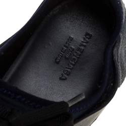 Pre Owned Balenciaga Black/Blue Leather And Mesh Race Runners Sneakers Size 41