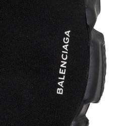 Pre Owned Balenciaga Black Knit Fabric Sock Design 'Speed' Sneakers Size 45