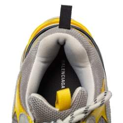 Balenciaga Grey/Yellow Nubuck, Leather And Mesh Triple S Trainer Sneakers Size 42