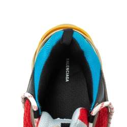 Pre Owned Balenciaga Multicolor Leather And Mesh Triple S Platform Sneakers Size 41