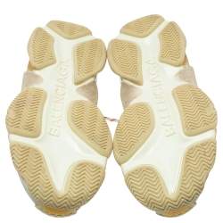 Pre Owned Balenciaga Multicolor Leather And Mesh Triple S Platform Sneakers Size 41