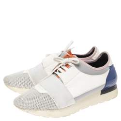 مملوكة مسبقًا Balenciaga Multicolor Mesh, Leather And Suede Race Runners Sneakers Size 40