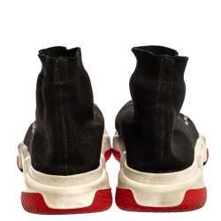 Pre Owned حذاء رياضي بالنسياغا سبيد طراز جورب مرتفع من أعلى تريكو أسود مقاس 43