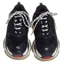 Pre Owned حذاء رياضي بالنسياغا نعل سميك تريبل إس جلد وشبكة متعدد الألوان مقاس 40