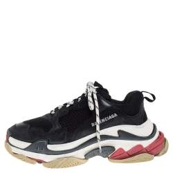 Pre Owned حذاء رياضي بالنسياغا نعل سميك تريبل إس جلد وشبكة متعدد الألوان مقاس 40