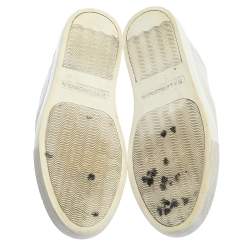 Pre Owned Balenciaga White Crinkle Leather Arena Low Top Sneakers Size 40