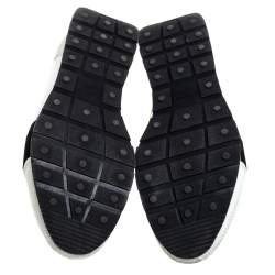 مملوكة مسبقًا Balenciaga White Mesh And Leather Race Runner Low Top Sneakers Size 40