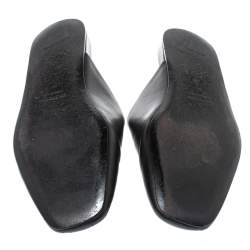 Pre Owned Balenciaga Black Leather Cosy BB Slippers Size 41 